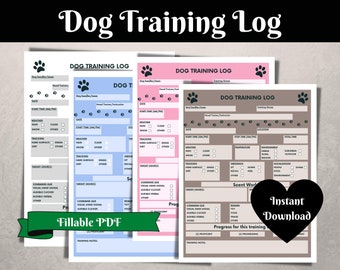 dog training sheet etsy