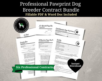 Pawprint Dog Breeding Contracts, Non-Refundable Deposit, Full Registration, Limited Registration, Stud Contract, Guardian Home, Co-Owner