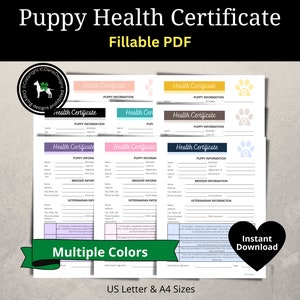 Certificat de santé du chiot, certificat de santé du chien, carnet de santé du chien, carnet de vaccination du chiot, carnet de santé du chiot, carnet de l'éleveur