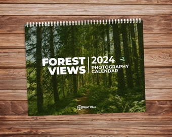 2024 Wall Calendar ft. Forest Landscape Scenery Nature Photography | Includes 12 Months | Customizable Dates | For Home and Office | Planner