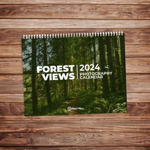 2024 Wall Calendar With Nature Scenery Etsy