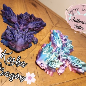 Articulated Kosha Winged Axolotl Dragon | 3D Printed, Flexi, Fidget Toy, Stress Relief, Gift | Many Colors