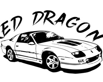 Red dragon svg, movie car, frank the tank, (Digital file only SVG, dxf, png, jpg, eps)