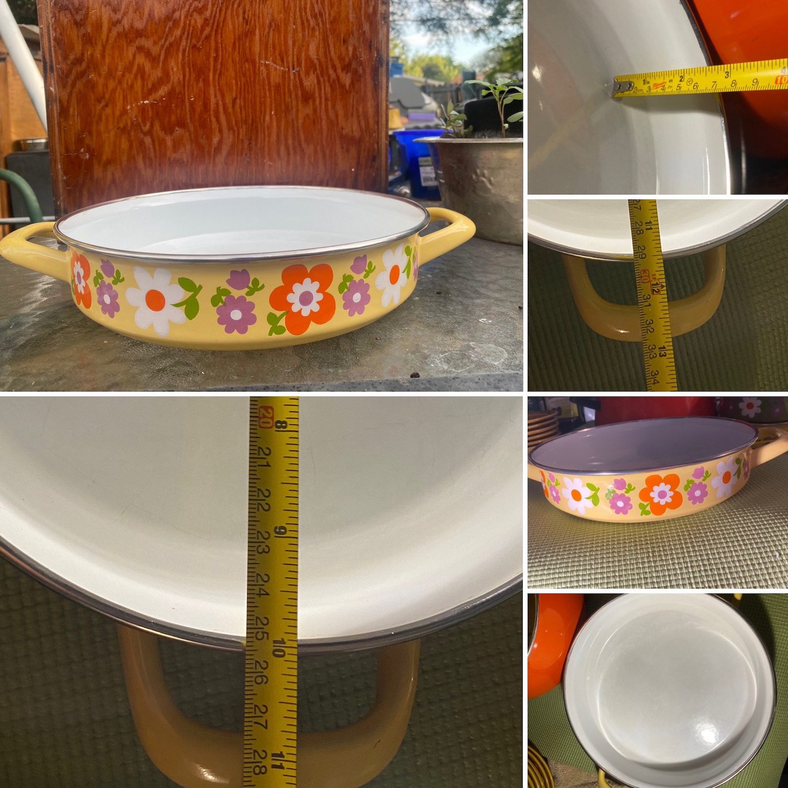 Vintage Enamelware Yellow Pots and Pans enamel Pot With Etsy