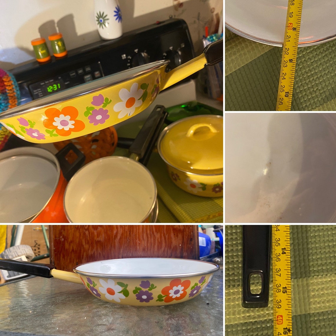 Vintage Enamelware Yellow Pots and Pans enamel Pot With Etsy