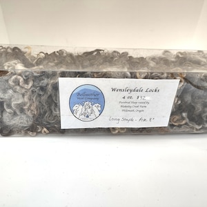 Natural Colored Wensleydale Curly Locks - Washed - Felting