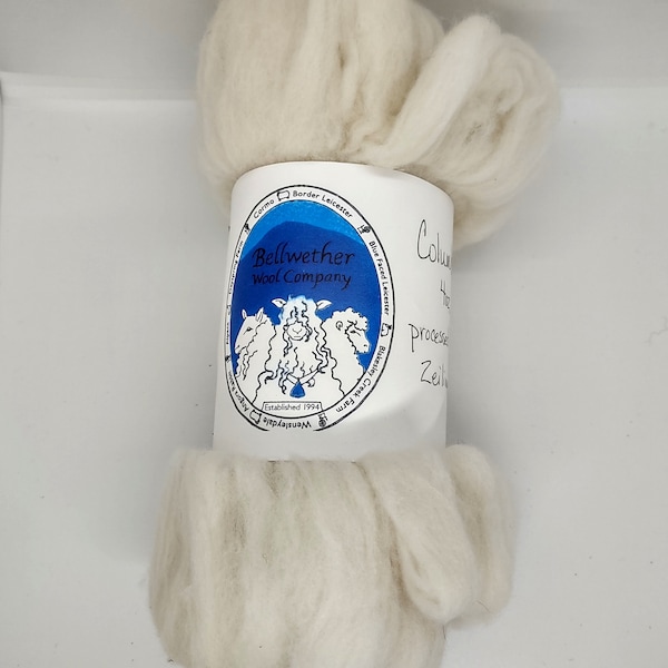 Columbia Wool Roving - White - Sheep Breed Study