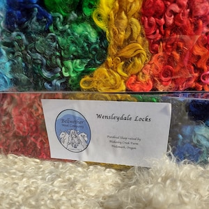 Hand Dyed Wensleydale Wool Locks - For Art Yarn - Felting