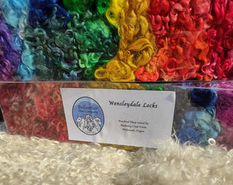 Hand Dyed Wensleydale Wool Locks - For Art Yarn - Felting