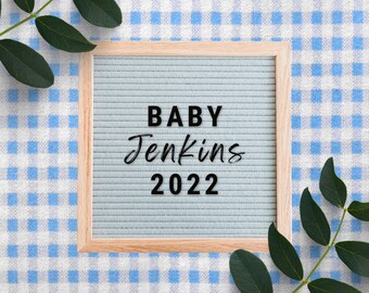 Gingham Digital Pregnancy Announcement