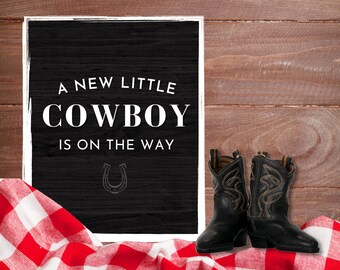 Cowboy Pregnancy Announcement - Digital Download