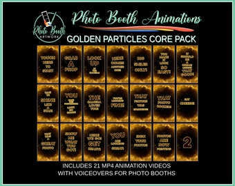 Golden Particles Photo Booth Animation Core Pack | Portrait Vertical | Magic Mirror Booth, Selfie Station, Voice Over, Modern, Social Media