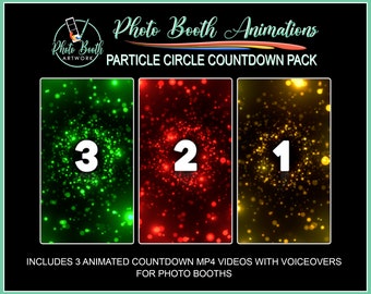Particle Circle Pack | Set of 3 Animations For Photo Booths, Mirror Booth, Selfie Stations, & Any Portrait Video With Spoken Countdown