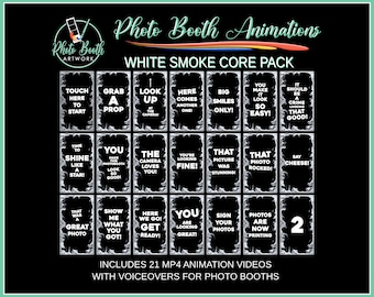 White Smoke Photo Booth Animation Core Pack | Portrait Vertical | Magic Mirror Booth, Selfie Station, Voice Over, Modern, Social Media
