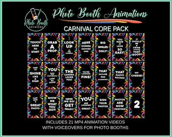 Carnival Photo Booth Animation Core Pack | Portrait Vertical | Magic Mirror Booth, Selfie Station, Voice Over, Modern, Social Media