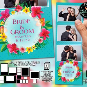 Photo Booth Template | Tina | Customizable | Wedding, Elegant, Floral | Mirror Booth, 360 Booth | Strip, Postcard, Square, & Welcome Screen