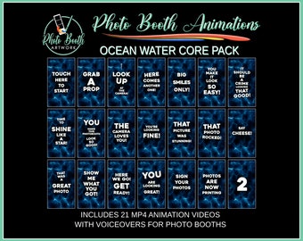 Ocean Water Photo Booth Animation Core Pack | Portrait Vertical | Magic Mirror Booth, Selfie Station, Voice Over, Modern, Social Media