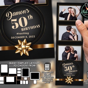 Plantilla de fotomatón personalizable / Damon / Tiras, postales, cuadrados (cabina 360) y pantallas de bienvenida / 6x4, 4x6, 6x2, 2x6, 4x4