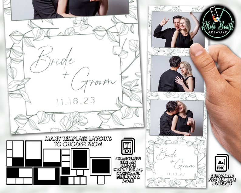 Delicate Sketch Photo Booth Template | Esme Design (PNG) - Etsy