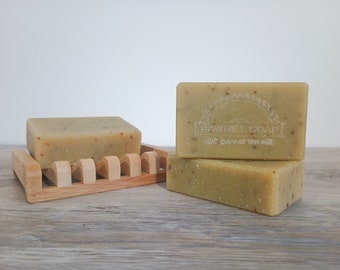 Peppermint Barley Bar Soap/ All Natural/ Cold Process Soap/ Palm Free