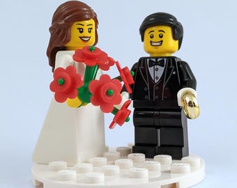 Personalised Bride & Groom Minifigure Set - Custom Wedding Couple with Multiple Options - MOC