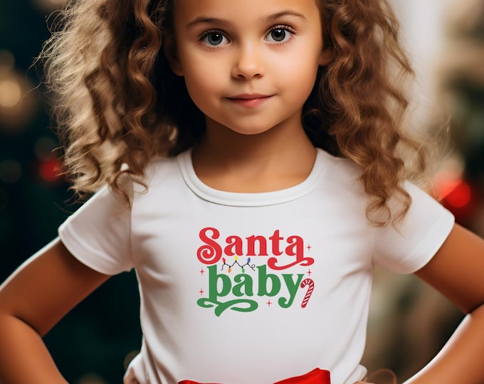 Featured listing image: Santa Baby Christmas Shirt, Christmas Sweatshirt, Cute Santa Baby Tees, Funny Holiday Shirt, Toddler Outfit, Cute Baby Christmas Outfit