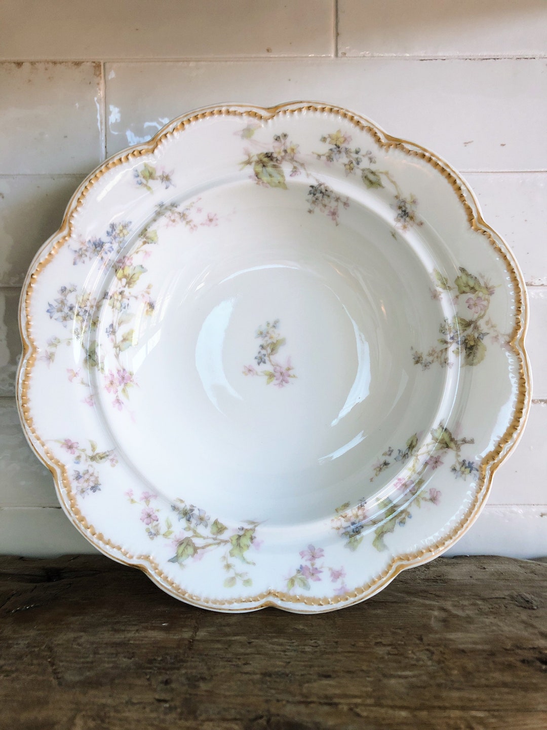 French Plate Haviland Limoges Gold Trim and Scalloped Edges Etsy