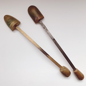 Pair of Vintage SHOE STRETCHERS Wood/Flex Metal - Made in England