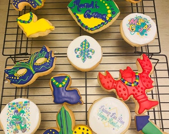mardi gras spritz cookies