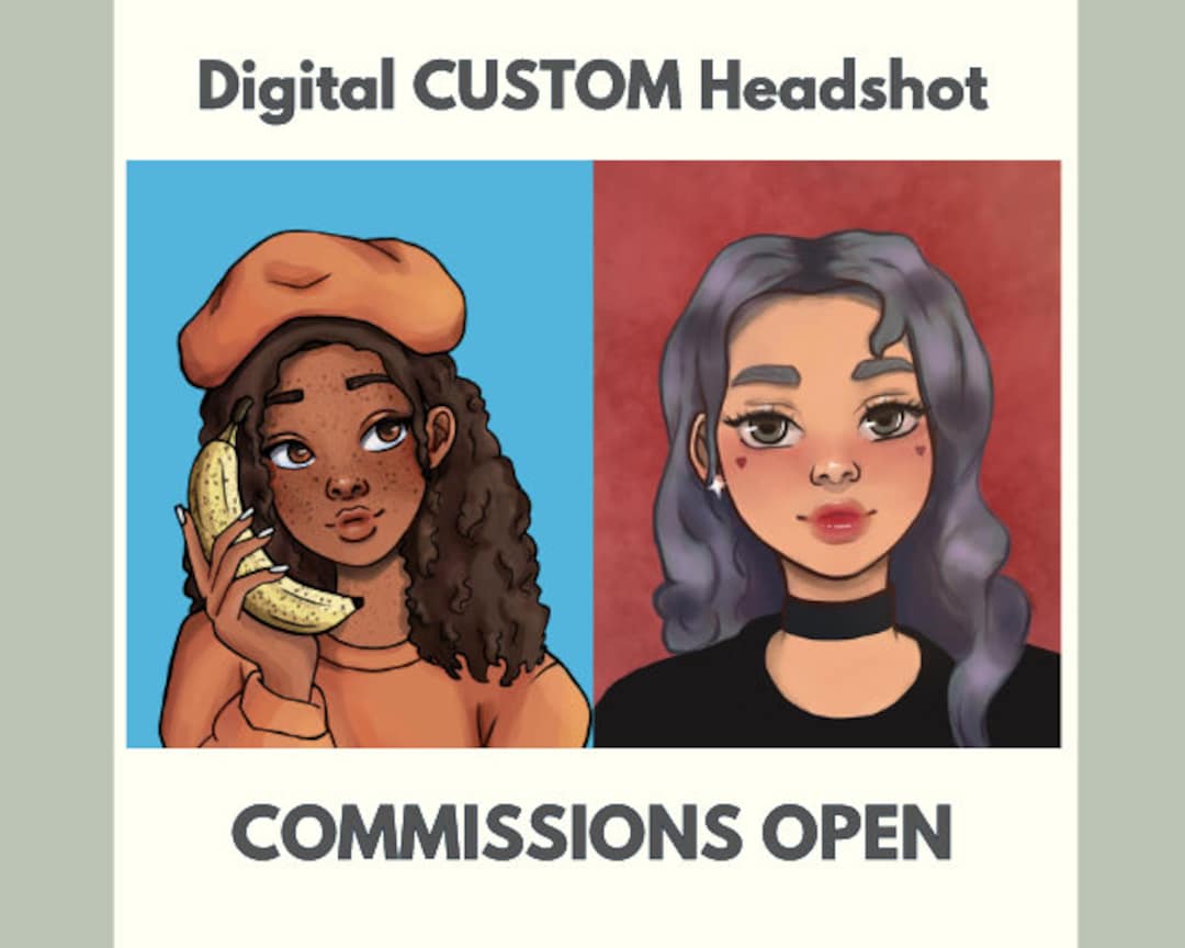Custom Digital Art Commissions Headshot Digital Art Commission Portrait