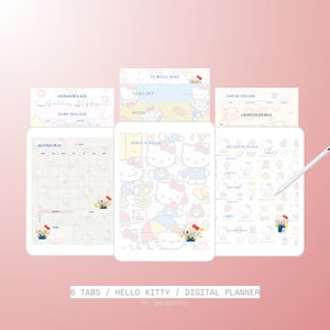 10 Tabs / Kawaii Kitty Digitaler Planer 2025 / Süßer Digitaler Planer 2025 / Kawaii Kalender / Süß / Ästhetik / Y2K Planer / Kawaii Kitty Kalender
