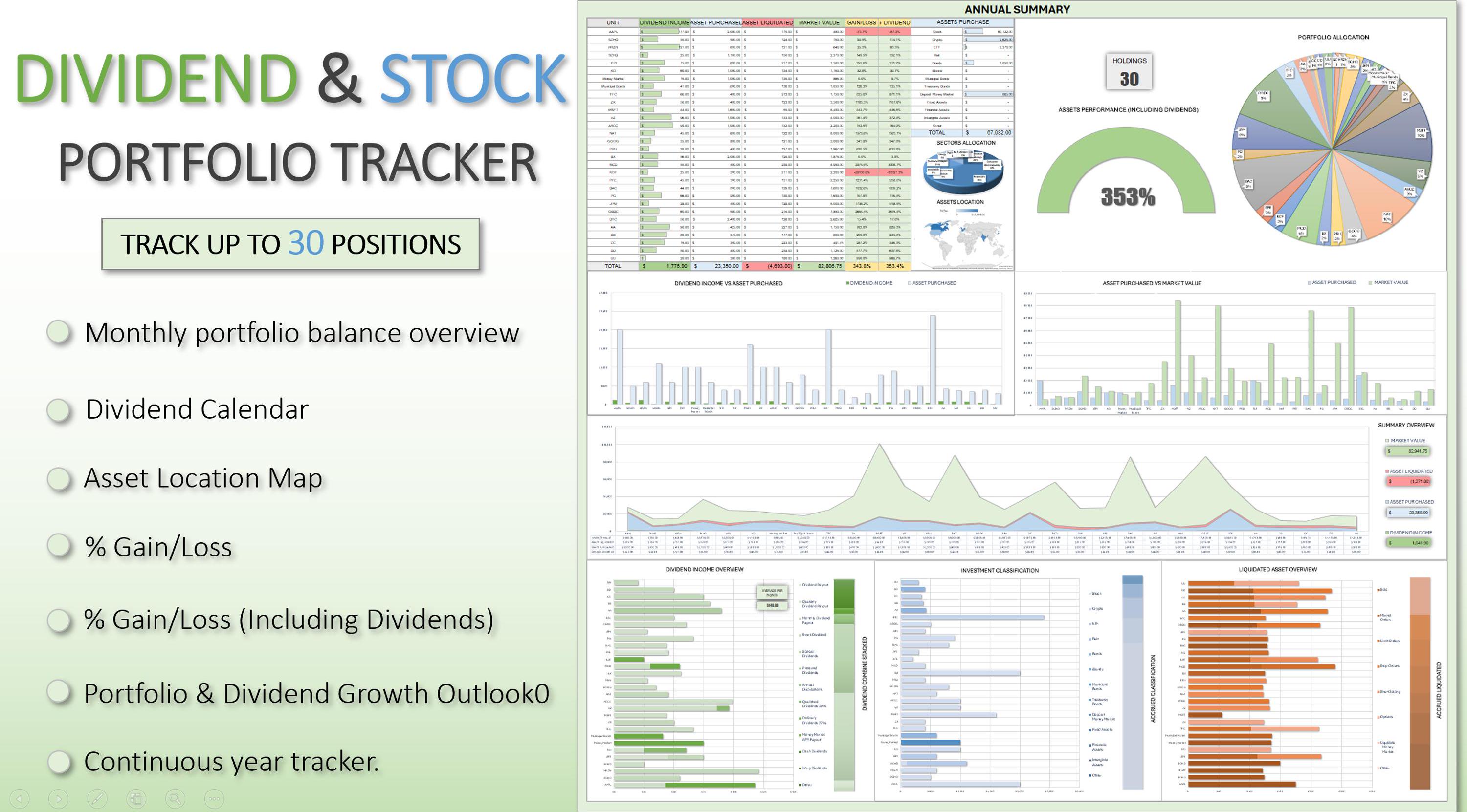 ULTIMATE Dividend & Stock Portfolio Tracker | 30 Positions - Etsy