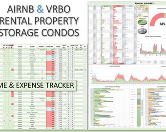 50-Unit Rental Property | Storage Condos | AIRNB | VRBO Income & Expense Tracker | for Home or Business