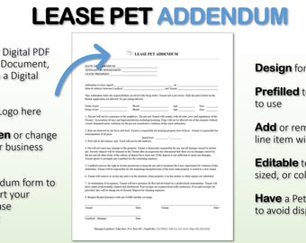 Lease Pet Addendum for Rental Properties