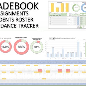 50-Student&#39;s Roster & Assignments | Ultimate Gradebook | Report Card | Attendance