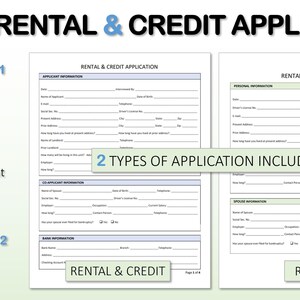 Rental and Credit Application | Home & Business