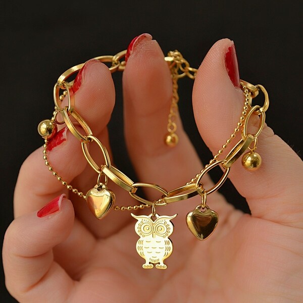 BRASS OWL BRACELET