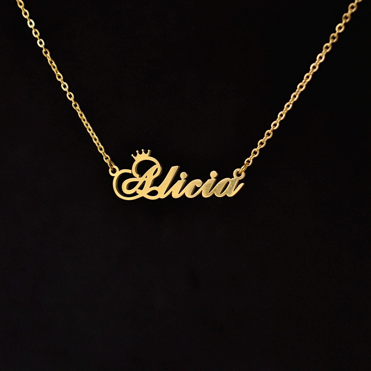 Alicia Name Necklace, Alicia Gold Necklace, Dangle Necklace, Custom Alicia  Birthday Gift, Bestfriend Gift, Women Special Gift - Etsy