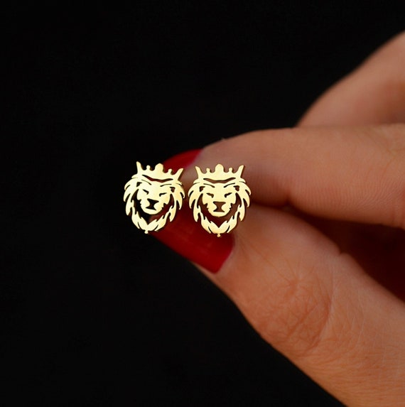 Lion earrings deals