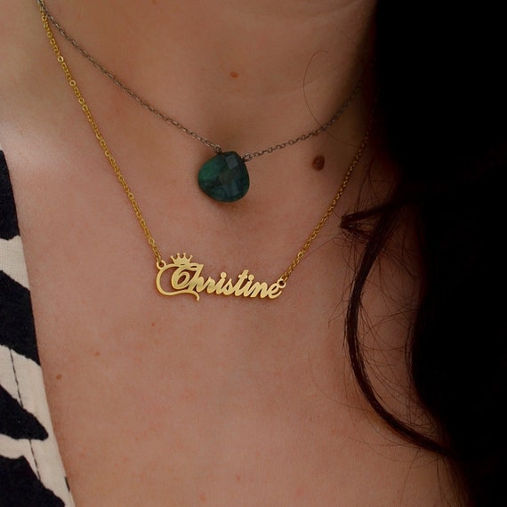 Name dangle deals necklace