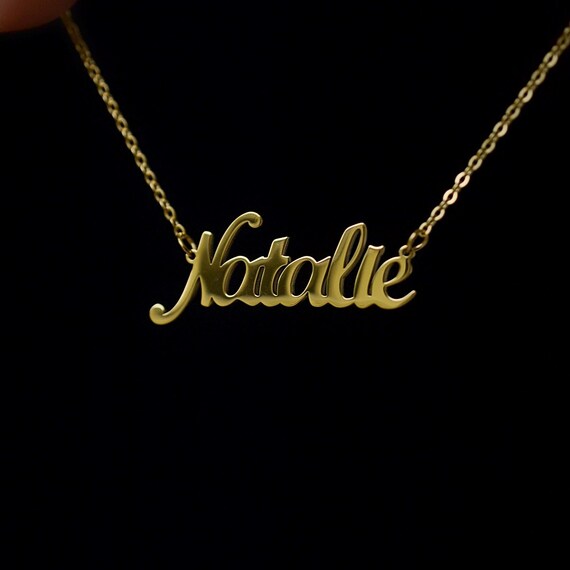 Natalie name Necklace Natalie Gold Necklace dangle Necklace custom Natalie birthday gift bestfriend Gift women special gift