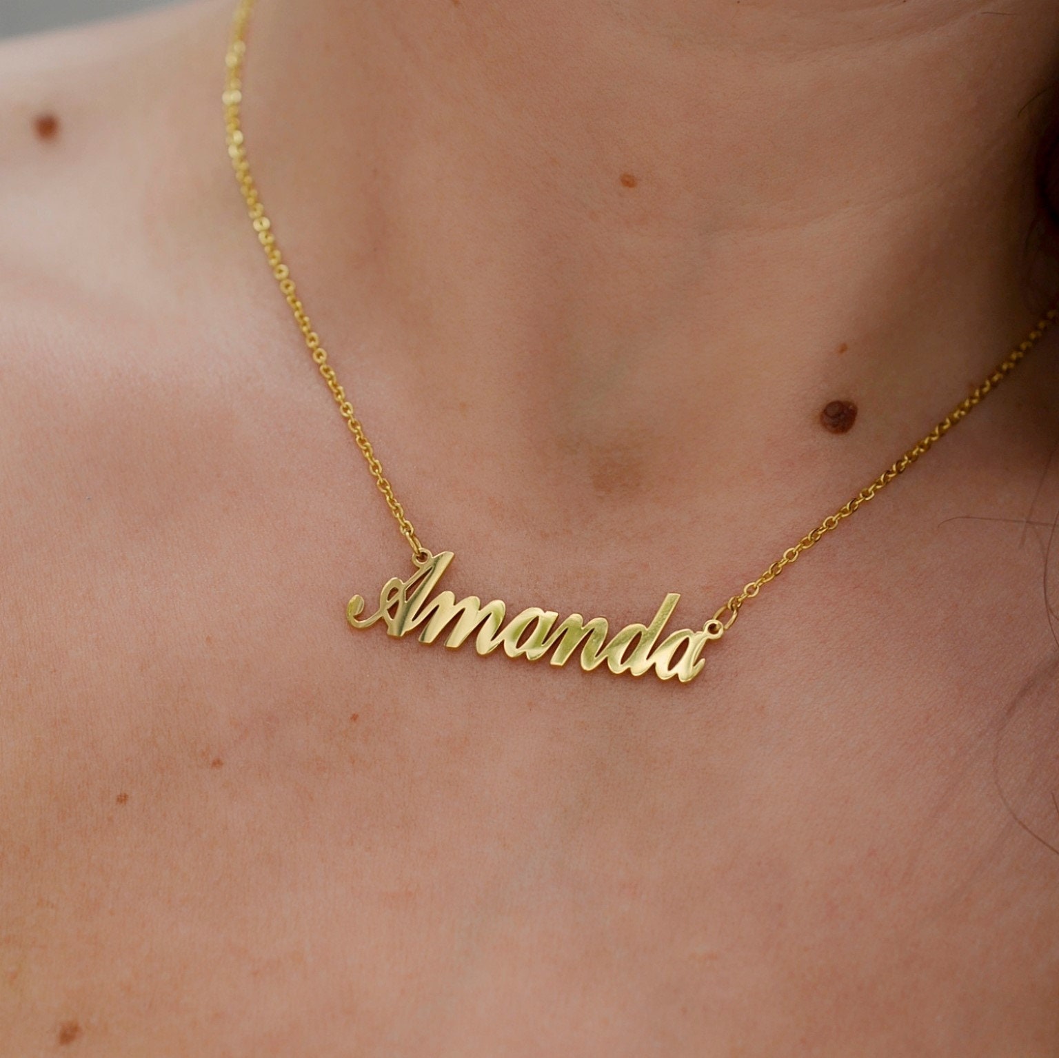Amanda name Necklace Amanda Gold Necklace dangle Necklace custom Amanda birthday gift bestfriend Gift women special gift
