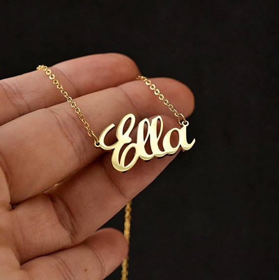 Ella Name Necklace Ella Gold Necklace Dangle Necklace Custom