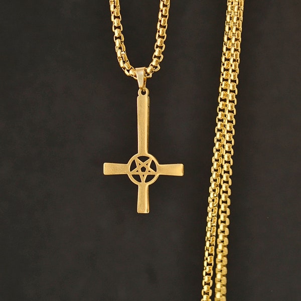Upside Down Crucifix Pendant - Etsy
