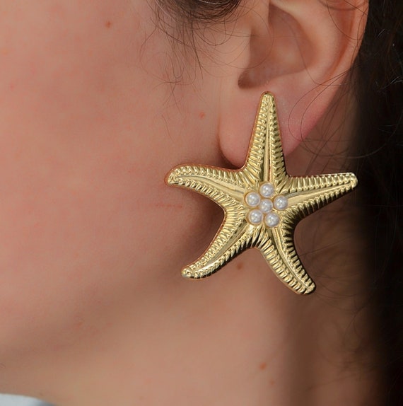 Large starfish earrings deals