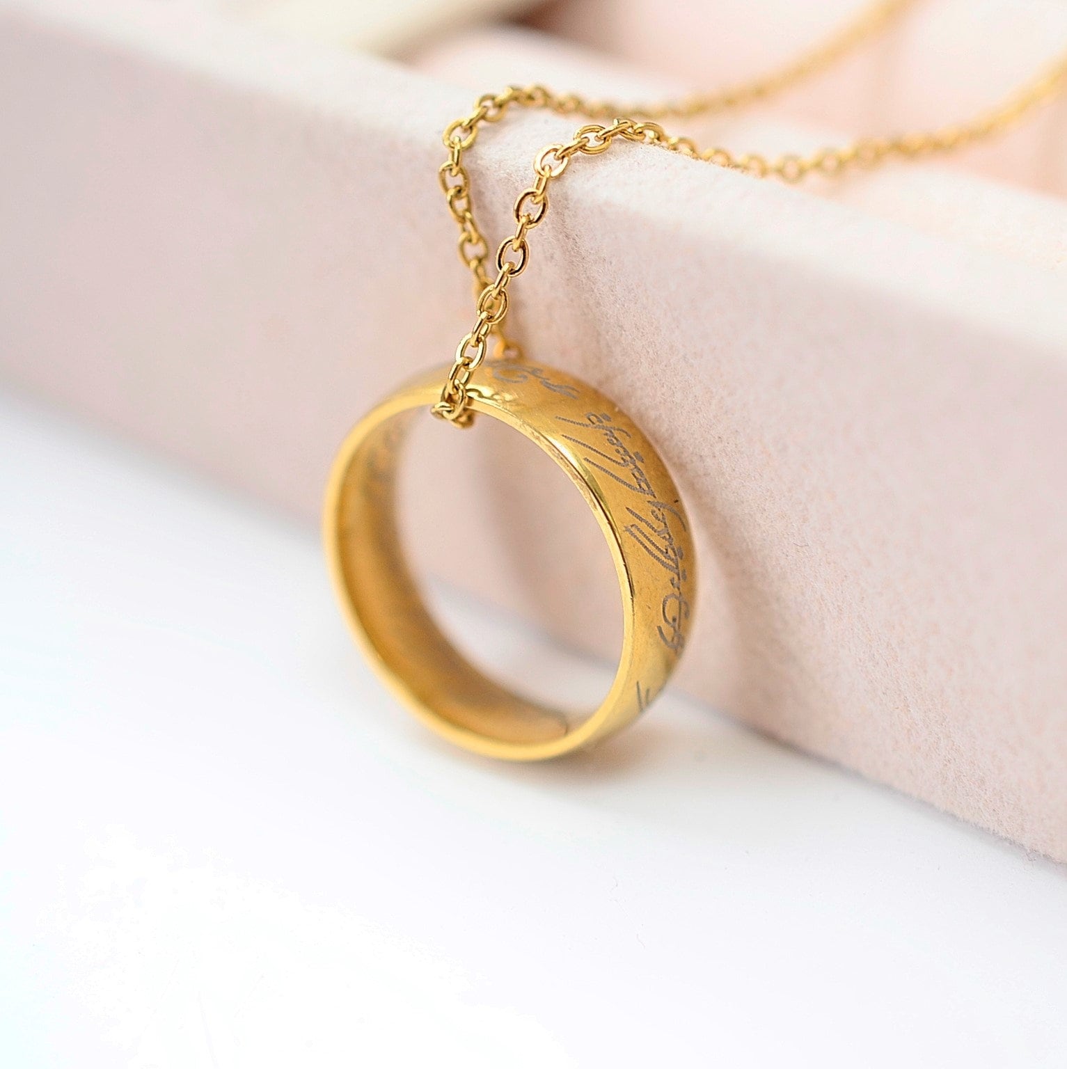 Hobbit Lord 'the Ring' Necklace 24k Gold Plated - Etsy Hong Kong