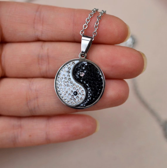 Yin yang sales necklace white gold
