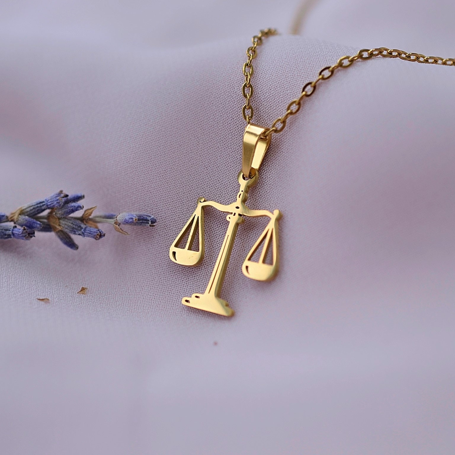 Libra scale necklace deals