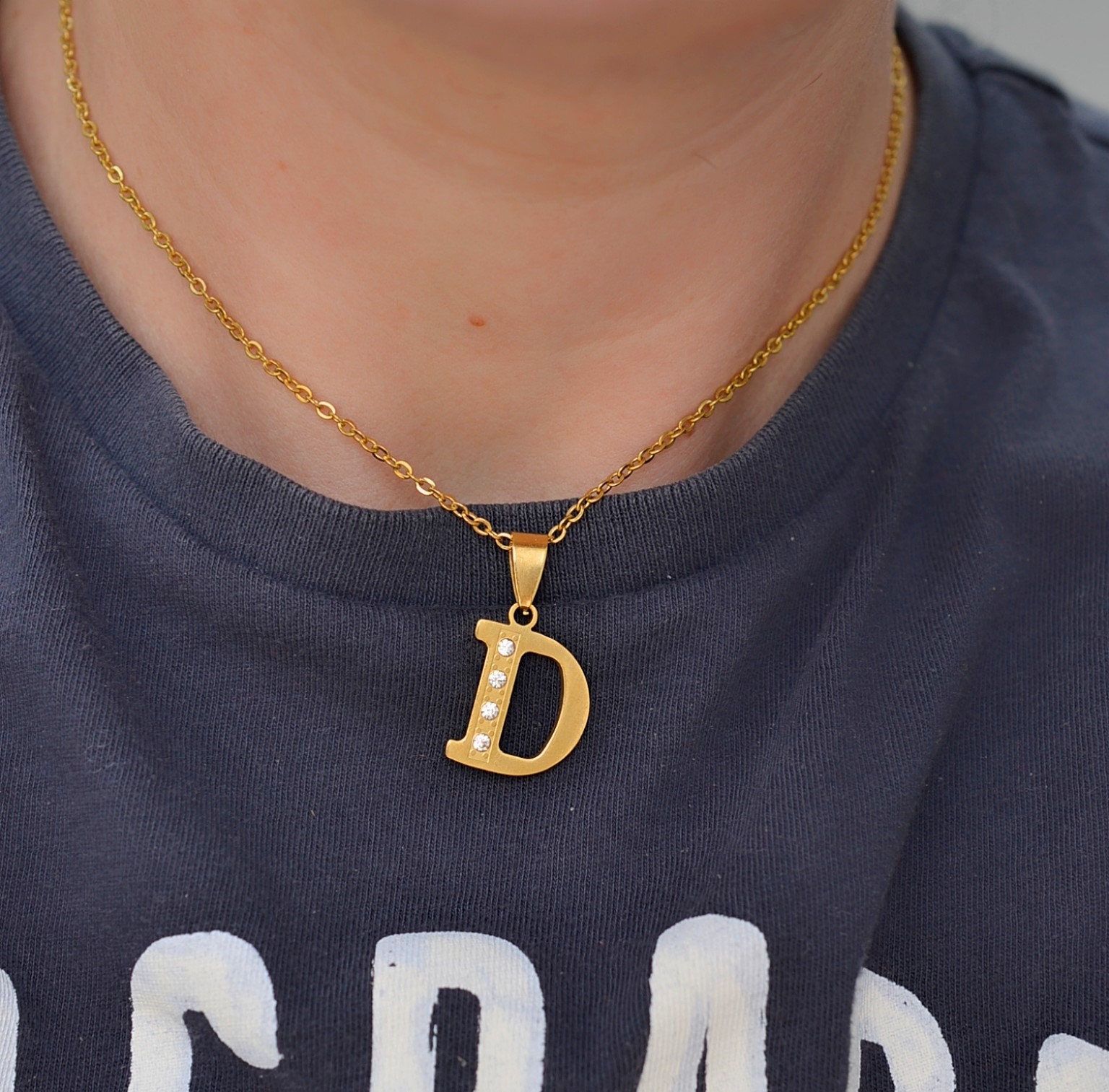 Initial necklace gold for boyfriend deals