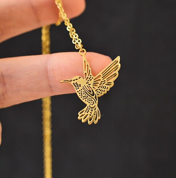 HELLO CREATION BUY ONE GET ONE FREE Black Micro Rose Gold Plated Bird  Necklace Chain Pendant